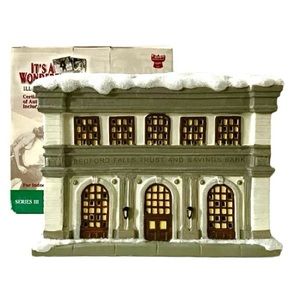 IT'S A WONDERFUL LIFE, BEDFORD FALLS TRUST AND SAVINGS BANK, ILLUMINATED VILLAGE